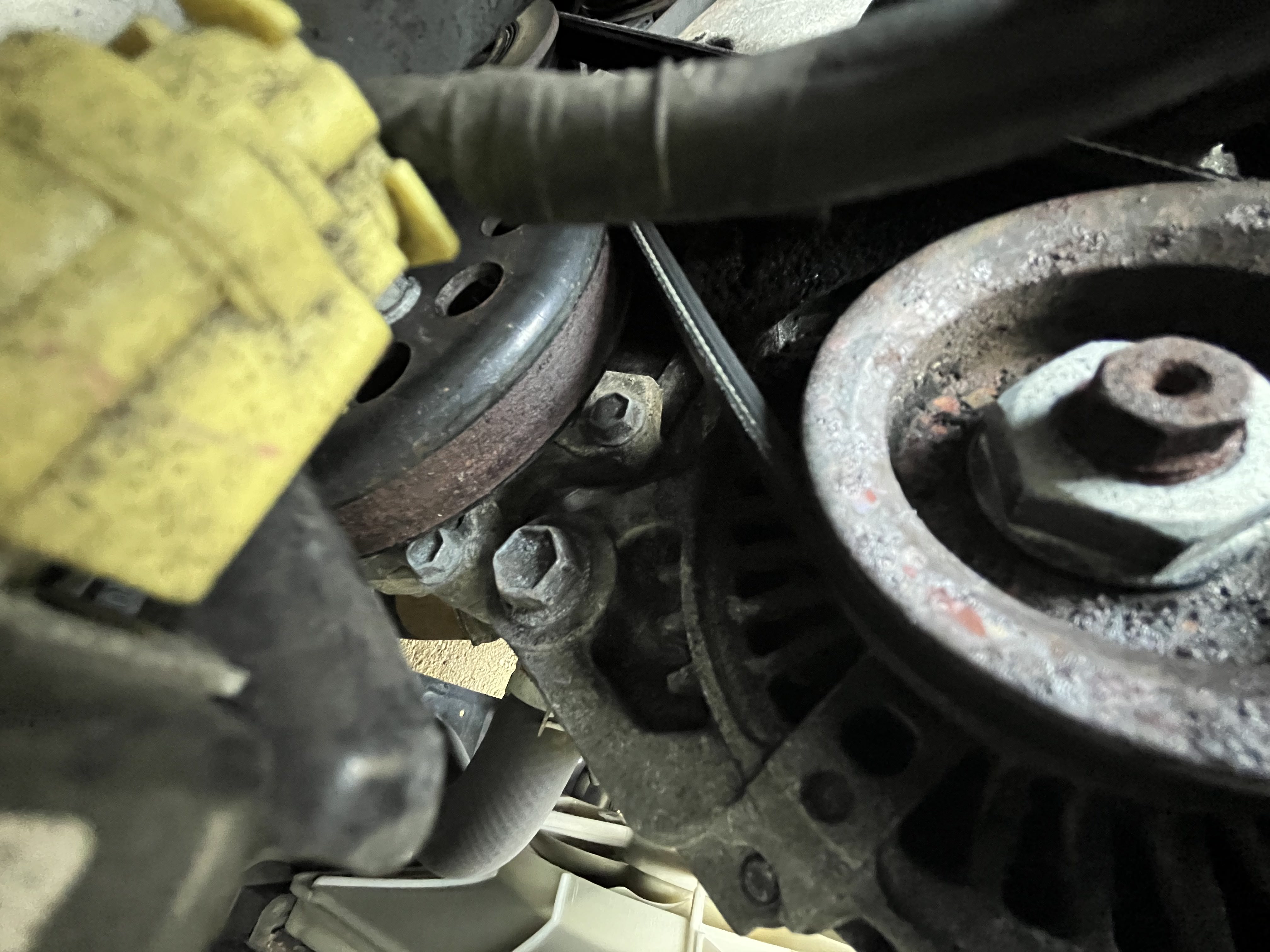 Completed alternator belt replacement