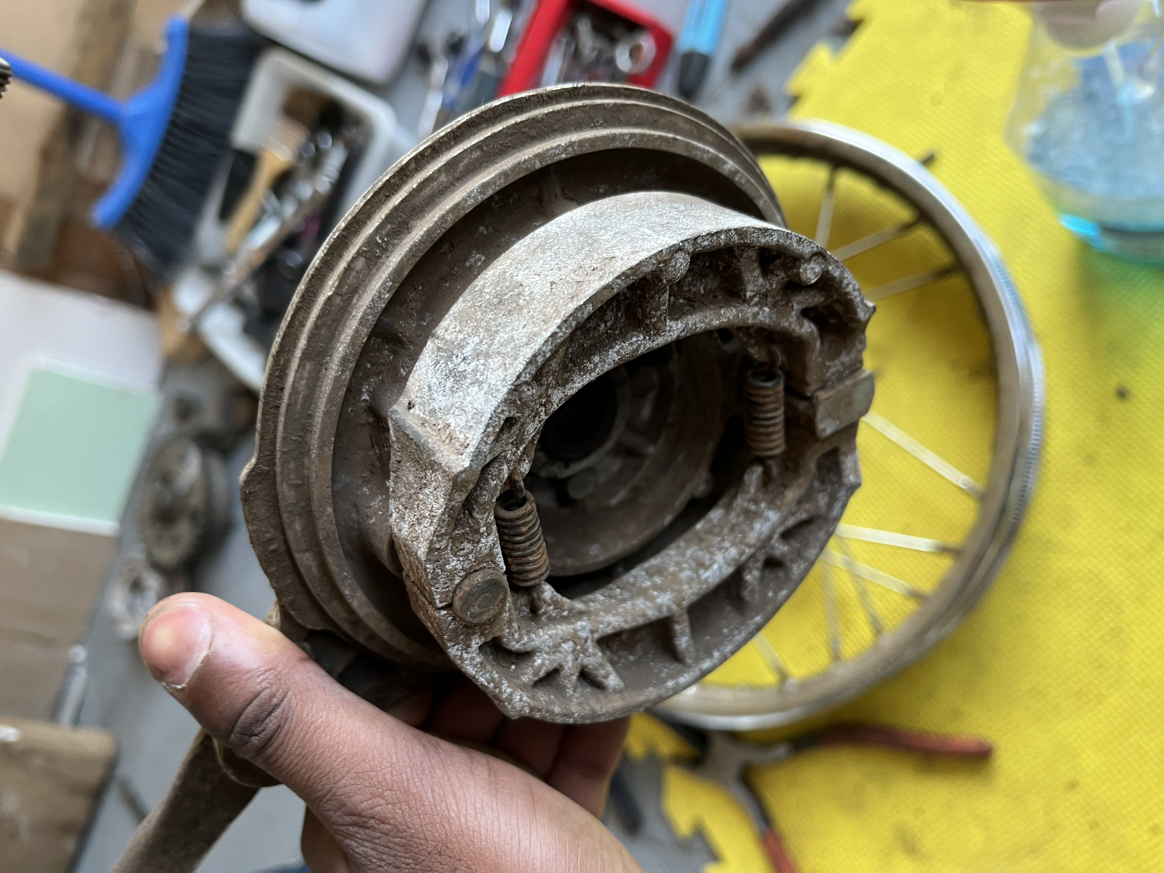 Dirtbike during restoration process